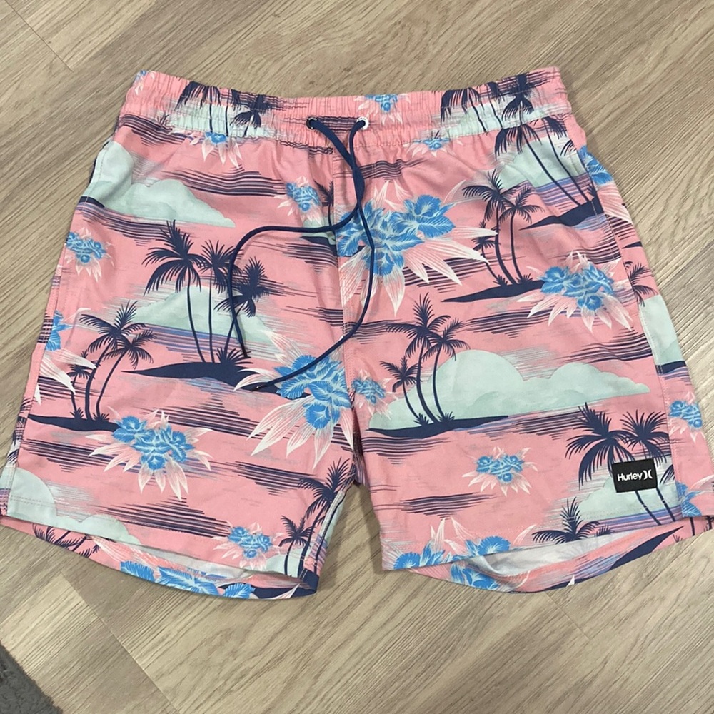Hurley Pink and Blue Hybrid Shorts Tropical Vibe